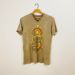 Underground | Tan y2k Embellished Snake Tee